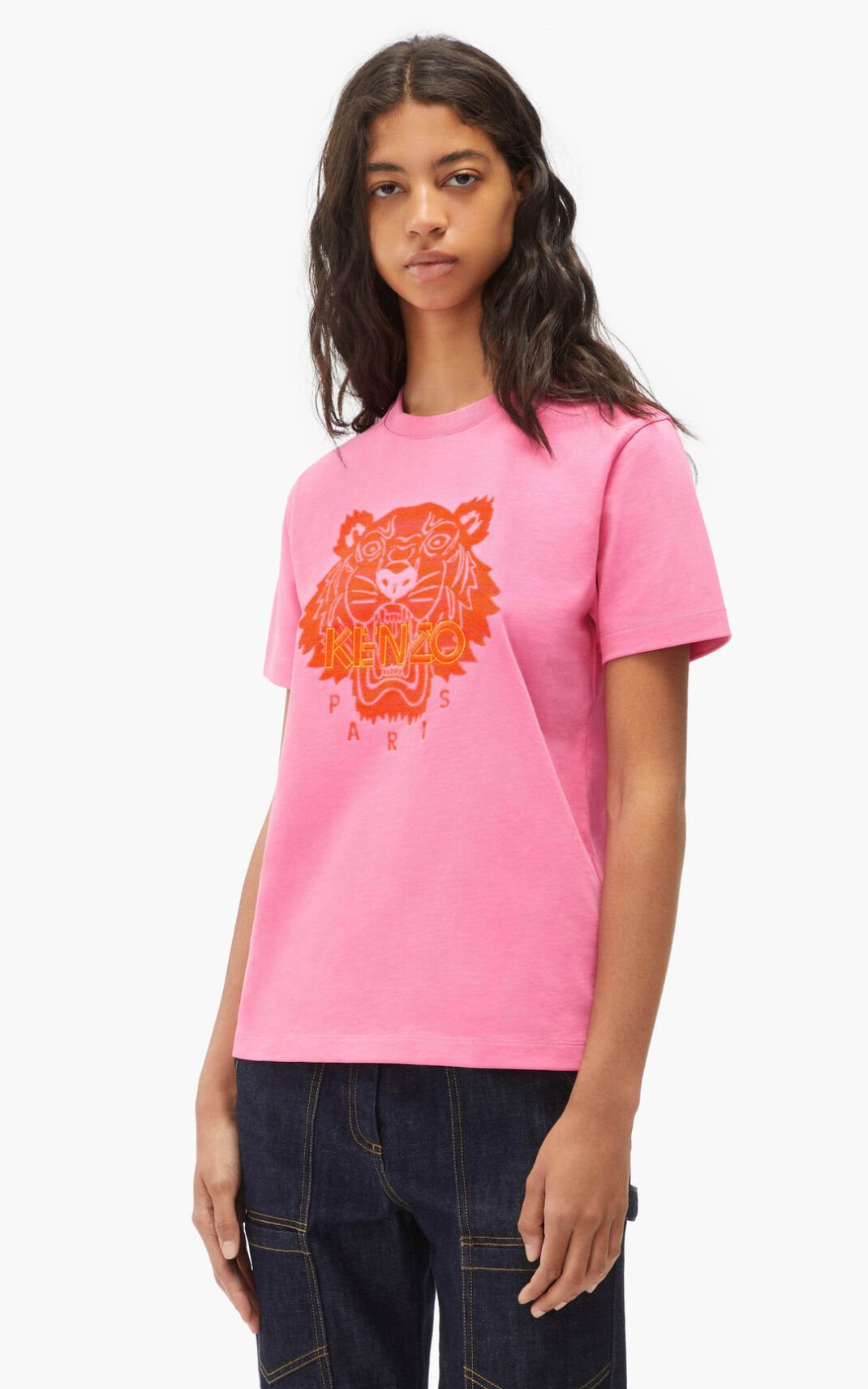 Kenzo Loose Tiger μπλουζακια γυναικεια ροζ | GR299556